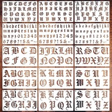 Old English 15-Piece Gothic Letter Stencils - 1 2 Inch, 10 x 6 in, white