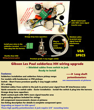 Les Paul Special DC Solderless Wiring Harness Long Shaft Pots Short Switch