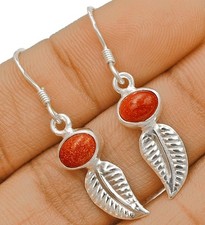 Naturalny liść Słońce Sitara 925 Solidne kolczyki ze srebra wysokiej próby