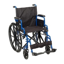 Blue Streak Lightweight Wheelchair Portable Folding Mobility Aid Swing-Away 18In