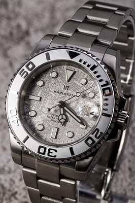 HAMAYOTA NH35 Automatic Watch Meteorite Dial Yacht Style Sapphire 100M Japan New