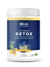 Bella All Natural Extreme Detox Powder- Pineapple Flavor  Cleanse Support 400can