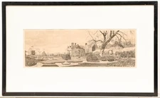Marcel Schuette - Framed 1933 Etching, Isfield Place