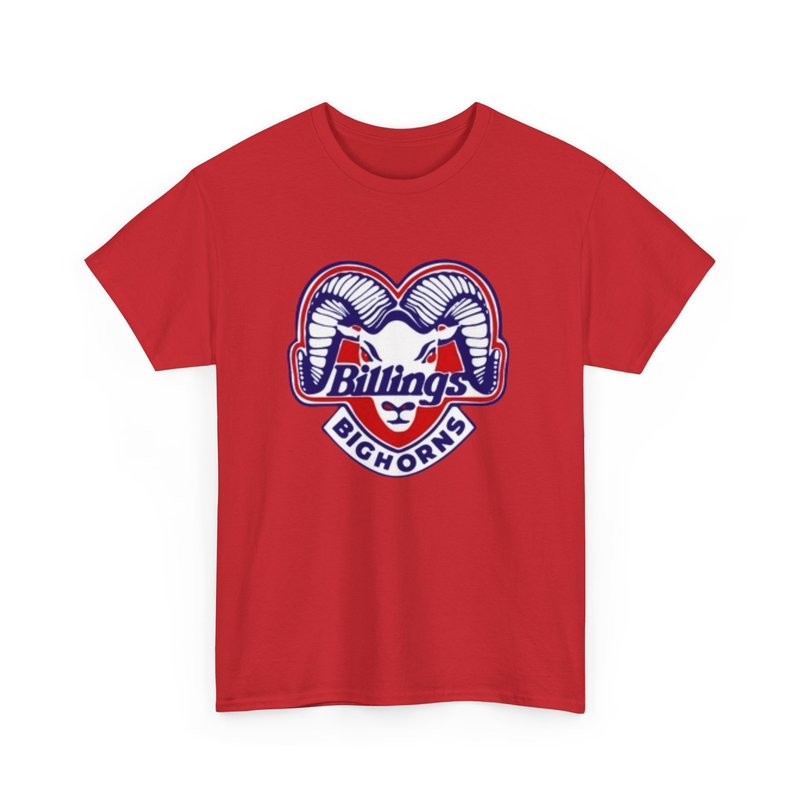 Billings Bighorns Defunct Ice Hockey Printed T-Shirt Vintage Sports Collectible