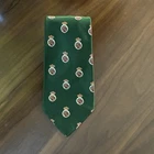 VTG Polo Ralph Lauren Tie Hand Made In USA Green Crest Silk Country Club Preppy