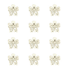 12 Pcs Mini White Flower Hair Clips for Women Girls Cute Small Hair Barrettes Ti