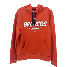 NFL TEAM APPAREL TX3 Warm Adult Size S Orange DENVER BRONCOS Fleece-Lined Hoodie