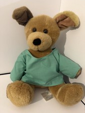 🐻 Build-A-Bear Brown Puppy Dog Plush w/ Green Shirt | Classic BABW | 16” 