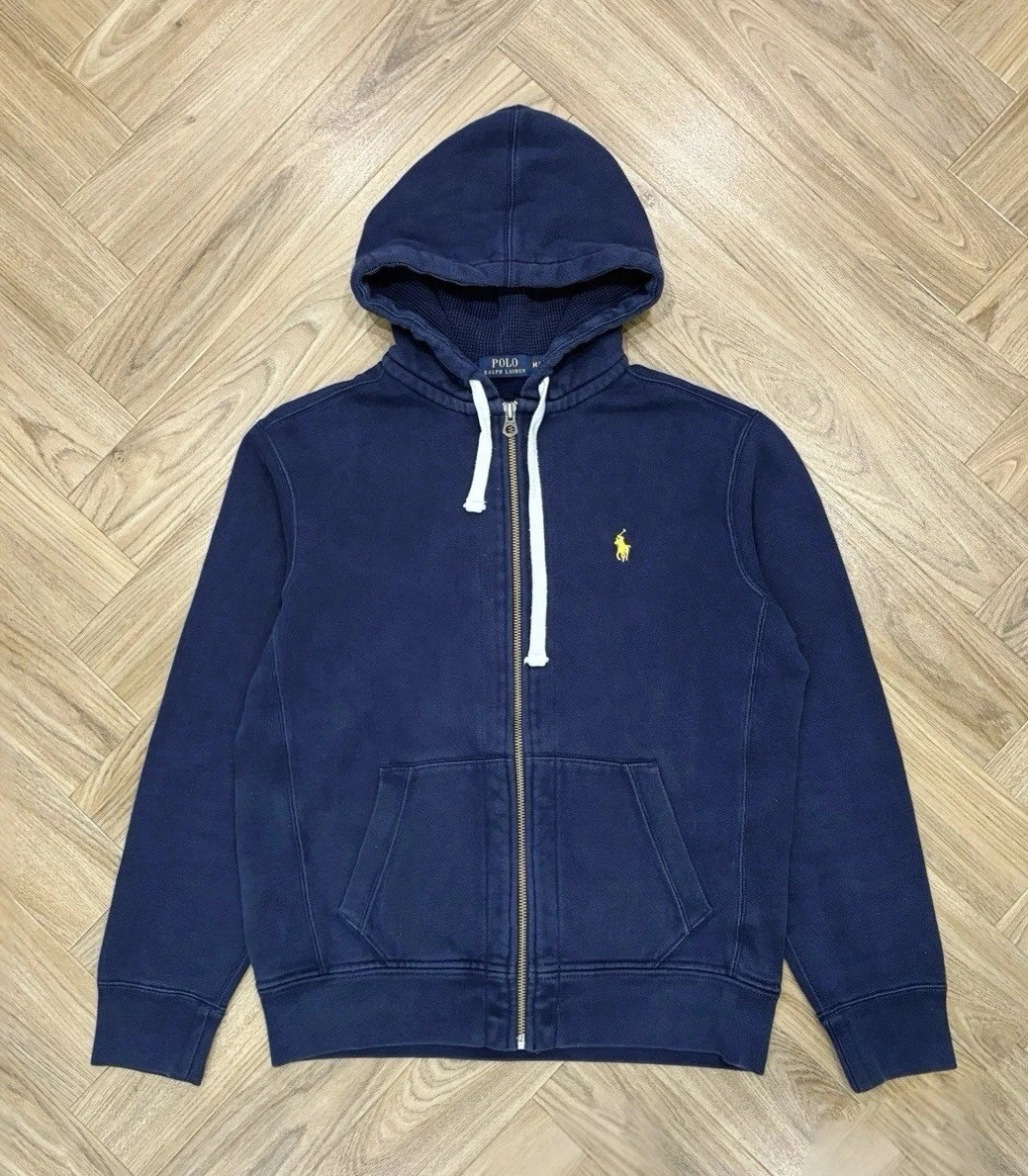 Polo Ralph Lauren Yellow Pony Full Zip Navy Blue Zip Hoodie Men’s M