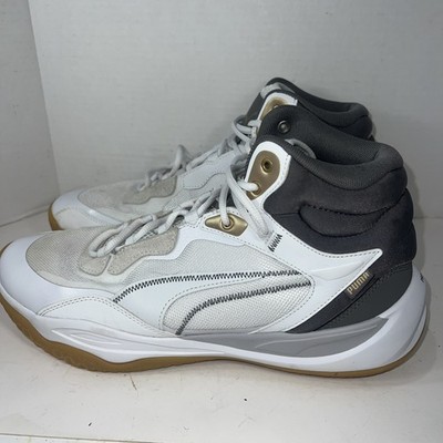 PUMA Mens Playmaker Pro Mid Trophies Basketball White Shoes Sz 11