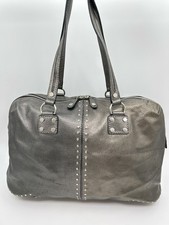 MICHAEL MICHAEL KORS Astor Studded LTHR Tote XL Pewter WMN Purse Handbag Duffle