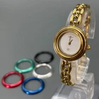 [EXC+5] GUCCI Change Bezel 11/12 Quartz Ladies Watch 6 colors Gold White Working