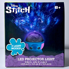 Disney Stitch Rotating Projector Lamp 3 Light Modes, 5.5" - Brand New