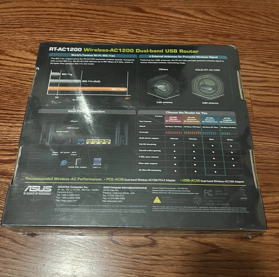 Asus RT-AC1200 Dual Band 2.4Ghz/5Ghz Wi-Fi Router; supports VPN cap; NEW In Box! - Image 2 of 2