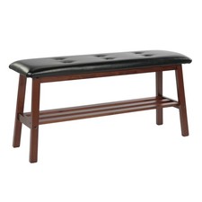 Padded Solid Wood Dining Bench 39" Wooden Bench for Entryway Bedroom Kitchen