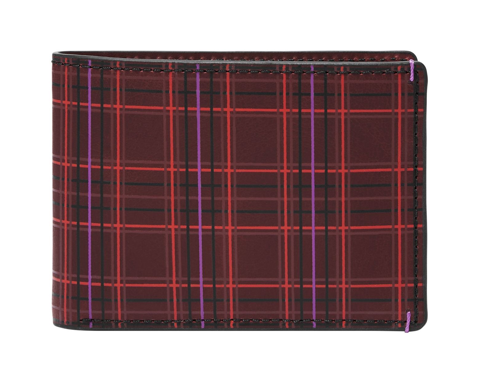 FOSSIL Front Pocket Wallet Bifold Eggplant