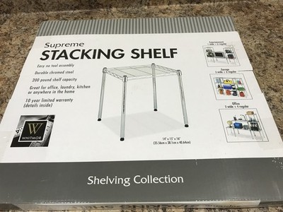 Whitmor Supreme Stacking Shelf and Organizer -Heavy-Duty - Adjustable, Chrome