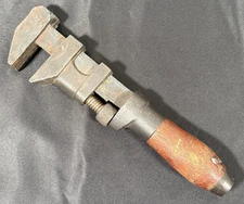 Antique P.S. & W Co. 8" Monkey Wrench Wood Handle Cleveland OH USA