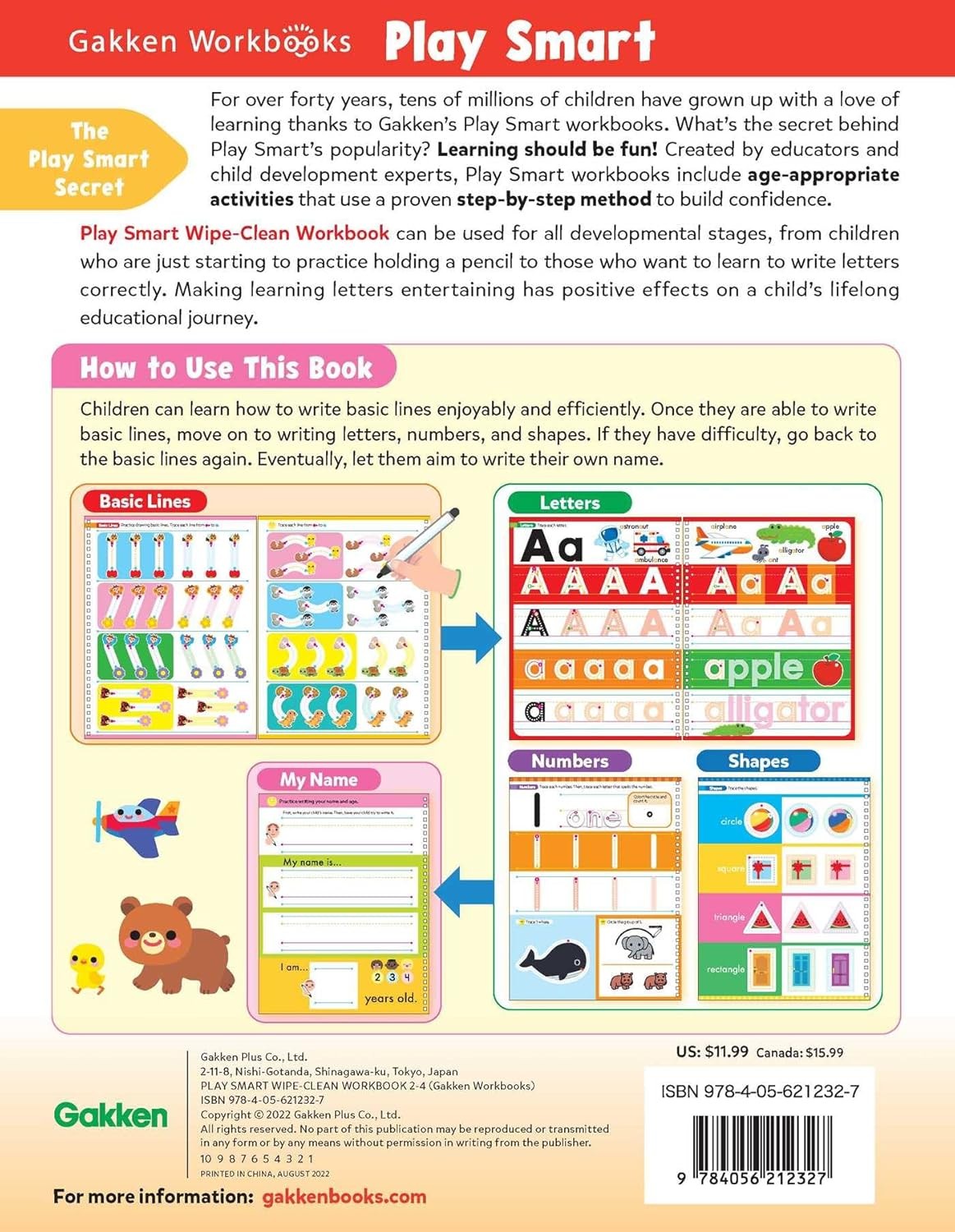 Play Smart Wipe-Clean Workbook: Ages 2-4: Tracing, Letters, Numbers, Shapes