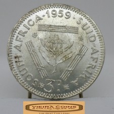 1959 South Africa Silver 3 Pence - #C54722NQ