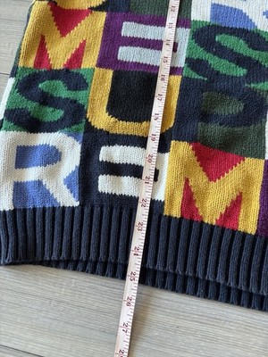 Supreme Big Letters MultiColored Sweater FW18 Mens Size Medium | eBay