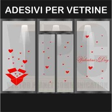 wall stickers adesivo san valentino vetrofania vetrofanie cuori vetri bar a0378