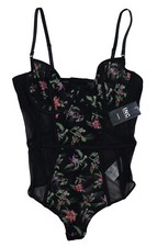INC International Concepts Tropical Floral Mesh Underwire Women's Bodysuit NWT