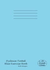 Dyslexia Tinted Exercise Book A4 8mm Lined - Blue 8 mm 0.8cm Wide Lined Visua...