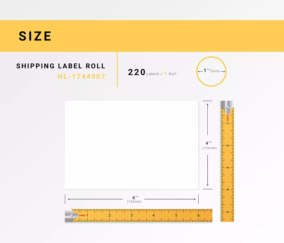 DYMO LW 1744907 4XL 4x6 (4"x6") Direct Thermal Labels - (12) Rolls of 220 - Image 3 of 4