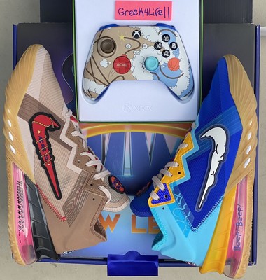 Nike Lebron 18 Low Xbox Controller Set Wile E. vs Roadrunner Space Jam Sz 9 New | eBay