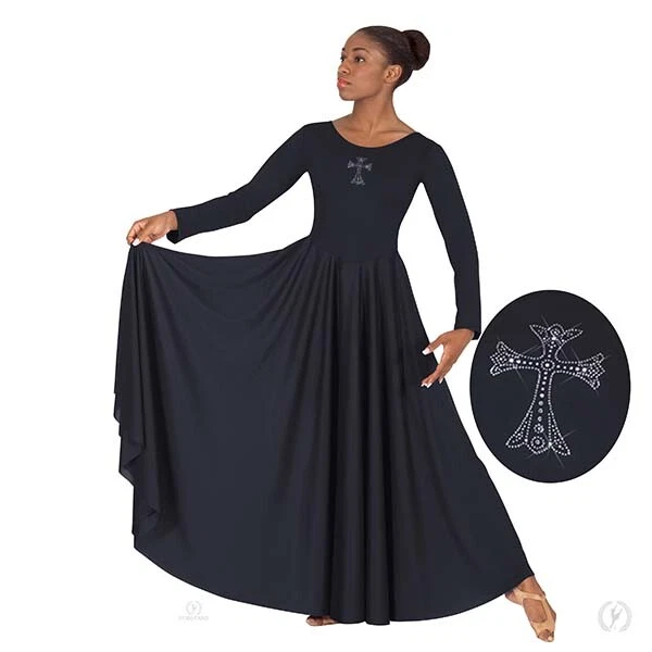 Vestido de baile de alabanza cruz piedra del Rin Eurotard 11022 Foto 2 de 4