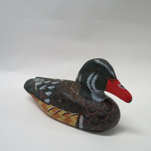 Decorative Wood Duck Decoy Sportsman Decor Brown Yellow Orange Ebay
