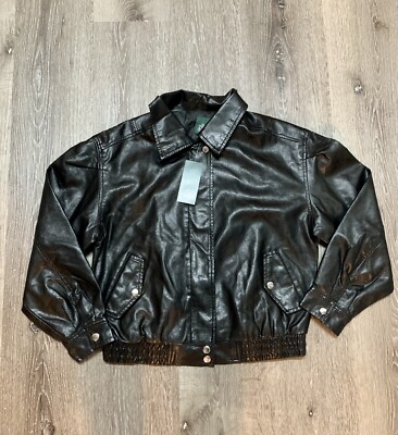 Wild Fable Women's Faux Leather Bomber Jacket Size S Small