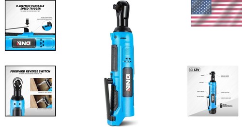Efficient 12V 3/8" Electric Ratchet Wrench - Includes Built-in LED Work Light - Picture 2 of 9