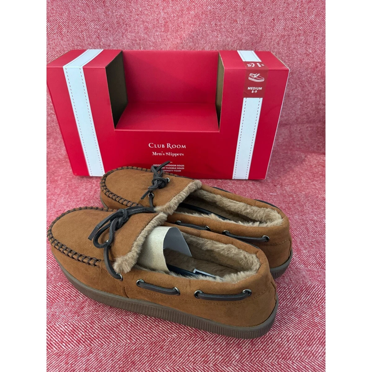 Club Room Suede Brown Slippers for Men for sale | eBay display picture 1
