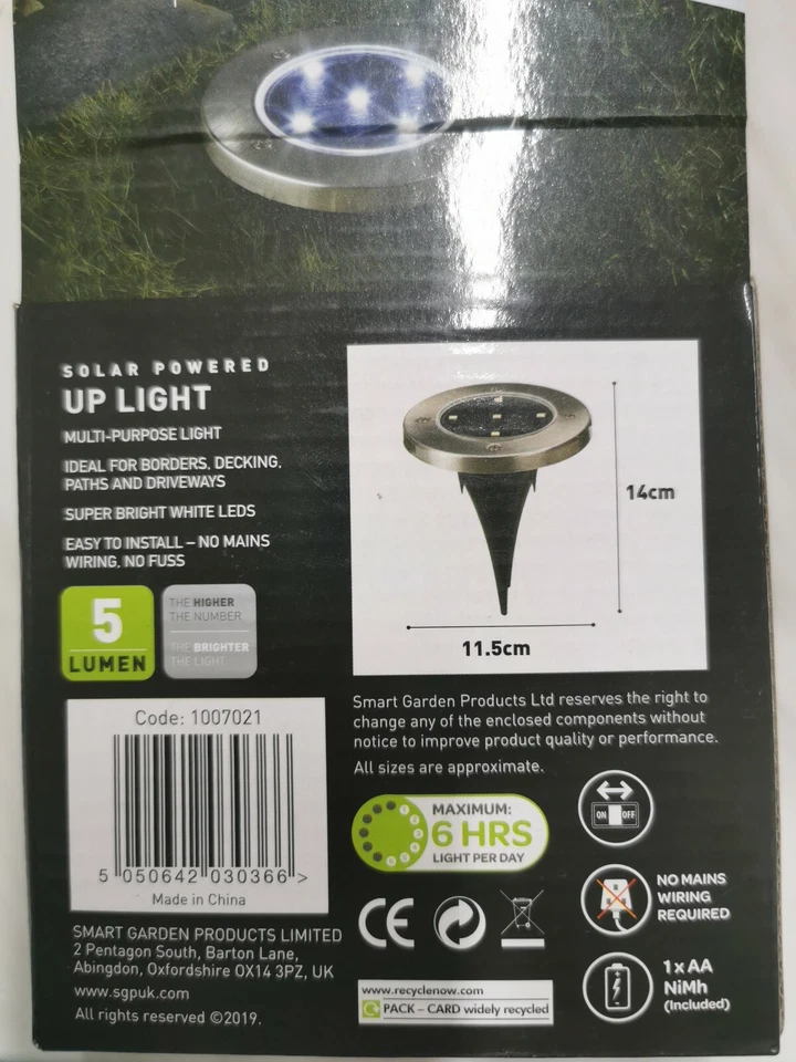 Smart Solar Powered Up Light For Pathways, Borders & Decking - Image 2 of 2