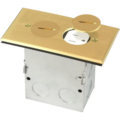 Floor Box Kit with Screw Caps, Electrical Box for Wood Sub-Flooring with 15 Amp