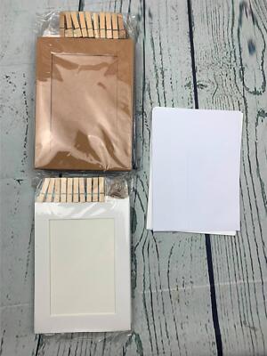30pcs DIY Kraft Paper Photo Frames Hanging Wall Decoration with 30pcs Clips