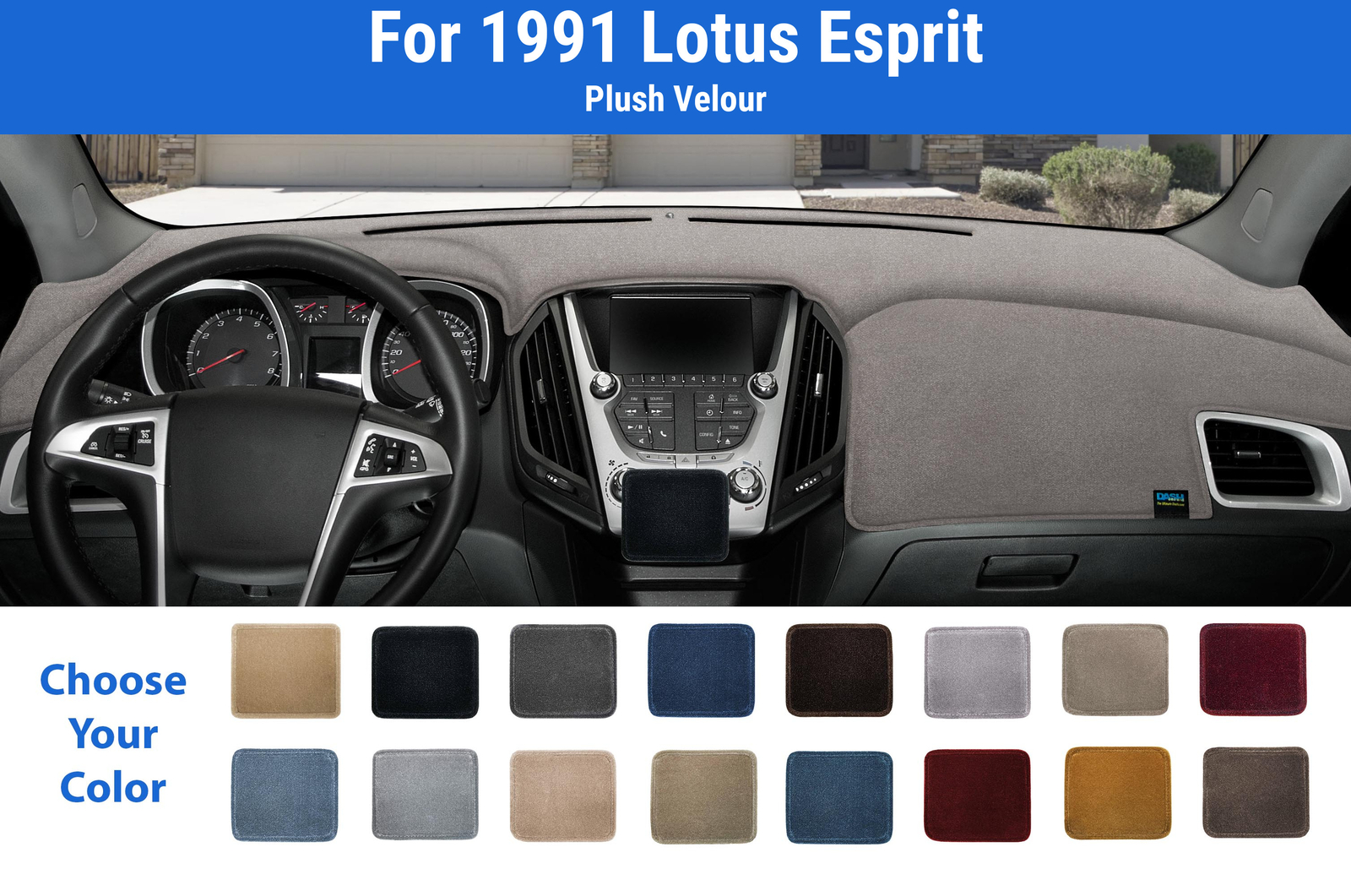 Dashboard Dash Mat Cover for 1991 Lotus Esprit (Plush Velour)