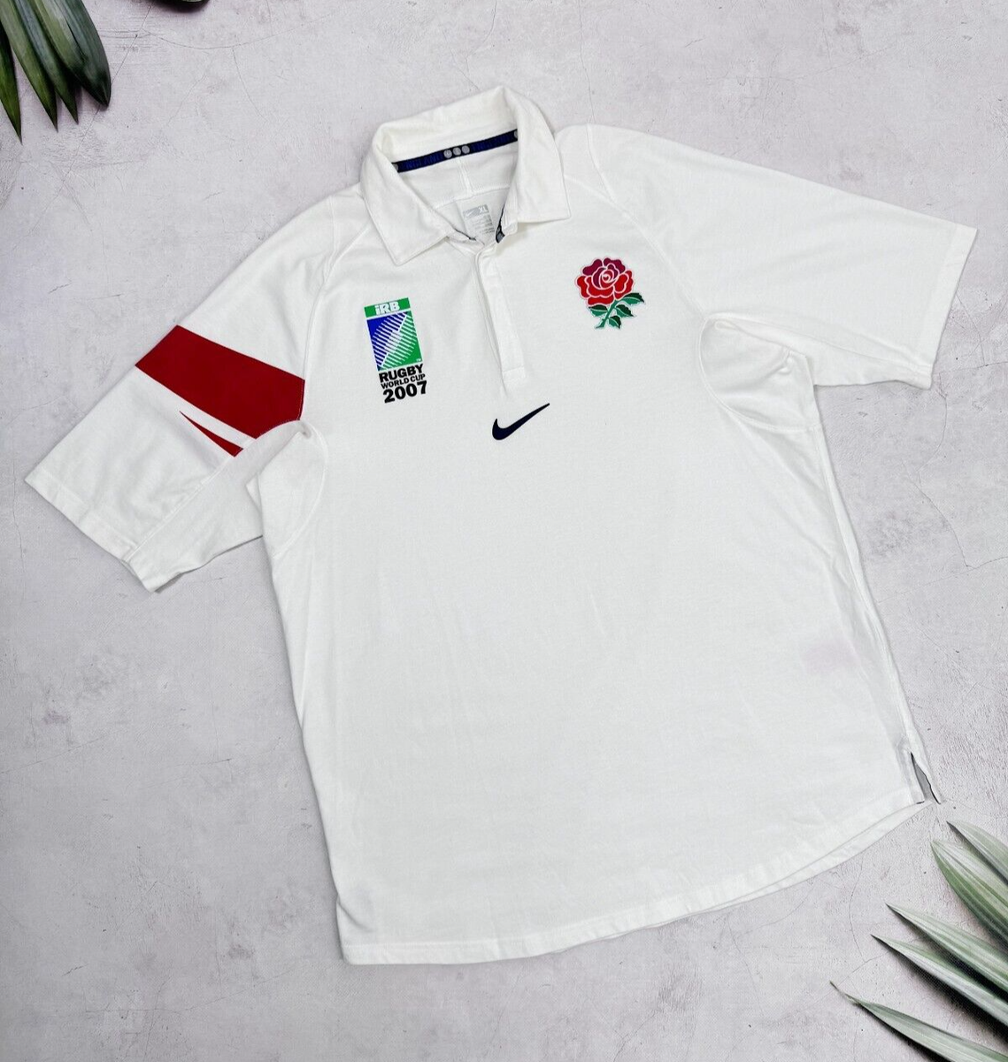 England Rugby Shirt Jersey World Cup IRB 2007 by Nike tag size XL