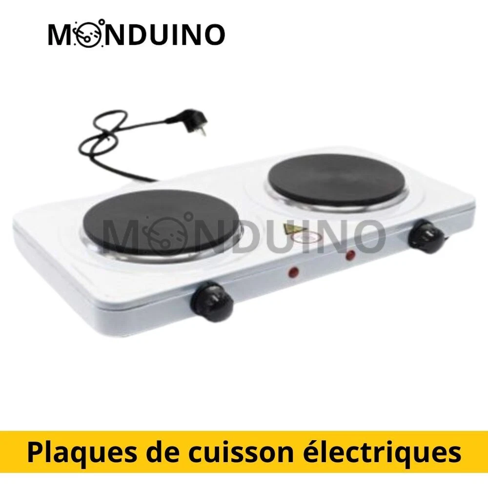 DOUBLE PLAQUE CHAUFFANTE 2000W PLAQUE DE CUISSON CAMPING CUISINIERE  ELECTRIQUE