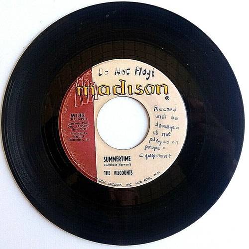 THE VISCOUNTS - Night Train / Summertime - Vinyl 45rpm1960 Madison M133 Doo Woop - Imagen 2 de 2