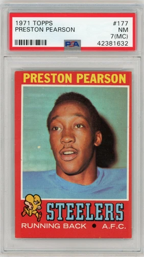 PRESTON PEARSON 1971 Topps #177 Pittsburgh Steelers Colts Rookie RC PSA 7 NM MC