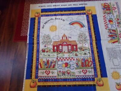 VINTAGE SCHOOL DAYS MEMORY BOARD AND WALL HANGING PANEL/CLASSIC COTTON RARE 8870