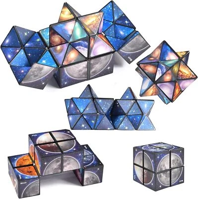 QOOLOO Magic Cube Set Sternenklarer Himmel Zauberwürfel 3D Puzzle für Kinder Erwachsene