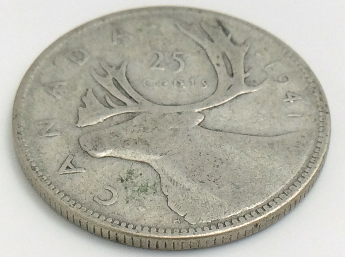 1941 Canada Twenty Five 25 Cent Quarter Silver Circulated George 
