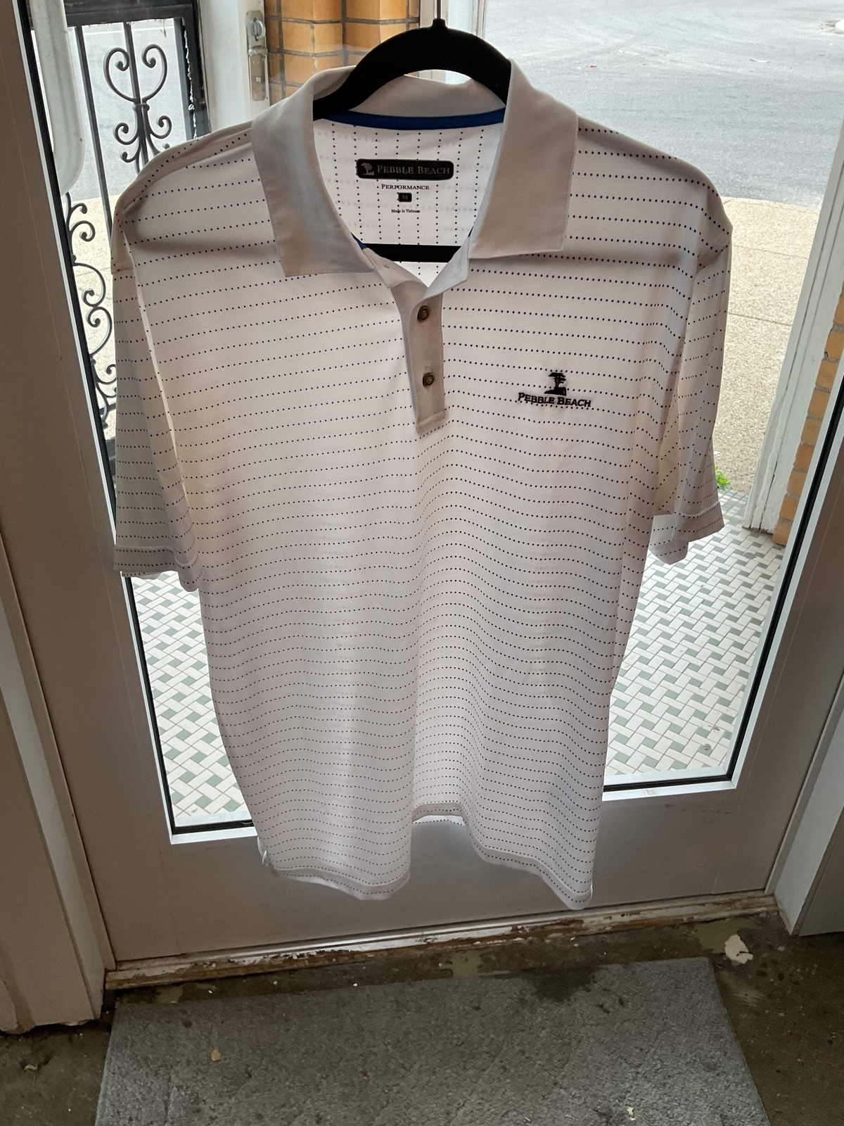 Comfortable Pebble Beach White Performance Polo S… - image 3