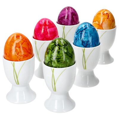 6x Bali Eierbecher Grashalm Eierhalter Eierständer Porzellan Easter Egg Ostern