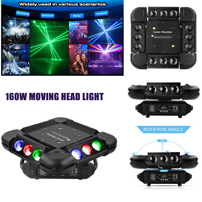 12 LEDs Moving Head Light DJ Stage Light Storm Rotating Beam Effect Strobe Light