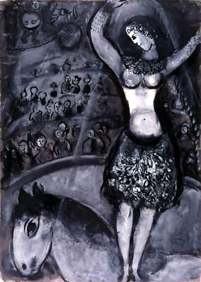 Chagall, ''L'ecuyere 1955 '' Lithograph